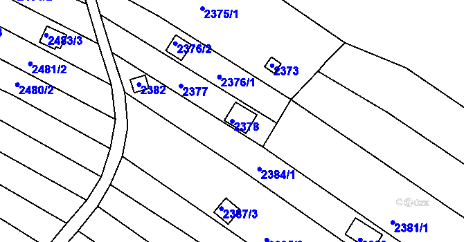 Parcela st. 2378 v KÚ Jundrov, Katastrální mapa
