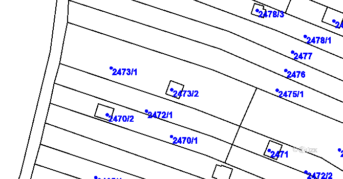 Parcela st. 2473/2 v KÚ Jundrov, Katastrální mapa