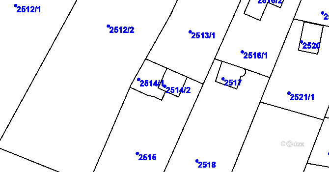 Parcela st. 2514/2 v KÚ Jundrov, Katastrální mapa