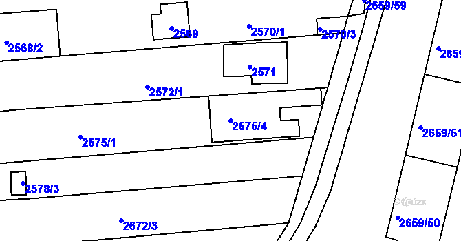 Parcela st. 2575/4 v KÚ Jundrov, Katastrální mapa