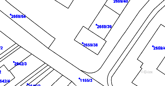 Parcela st. 2659/38 v KÚ Jundrov, Katastrální mapa