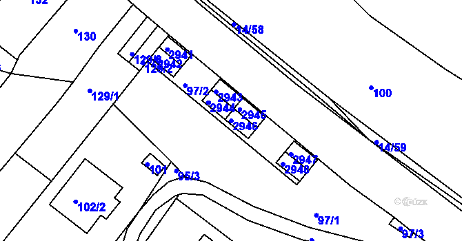 Parcela st. 2946 v KÚ Jundrov, Katastrální mapa