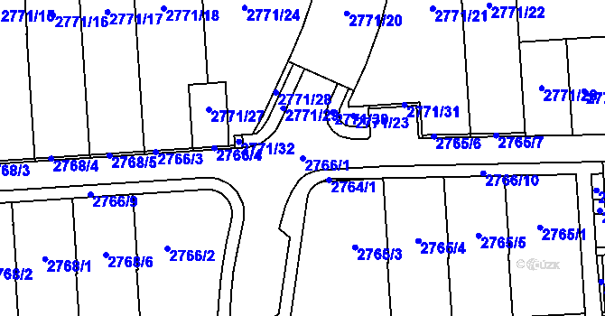 Parcela st. 2766/1 v KÚ Jundrov, Katastrální mapa
