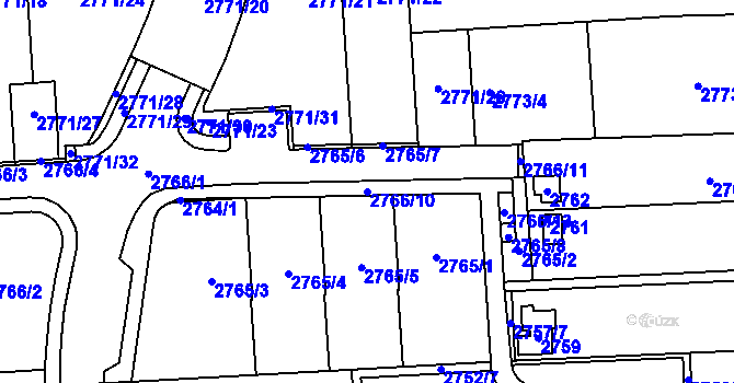 Parcela st. 2766/10 v KÚ Jundrov, Katastrální mapa
