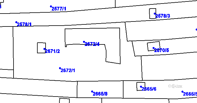 Parcela st. 2671/5 v KÚ Jundrov, Katastrální mapa