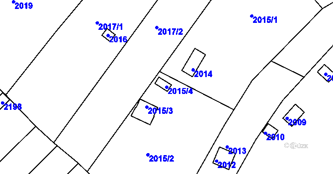 Parcela st. 2015/4 v KÚ Jundrov, Katastrální mapa