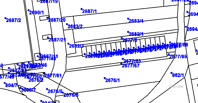 Parcela st. 2677/81 v KÚ Jundrov, Katastrální mapa
