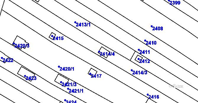 Parcela st. 2414/4 v KÚ Jundrov, Katastrální mapa