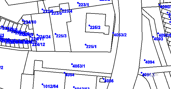 Parcela st. 225/1 v KÚ Komín, Katastrální mapa