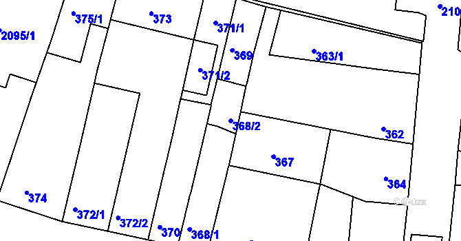 Parcela st. 368/2 v KÚ Komín, Katastrální mapa