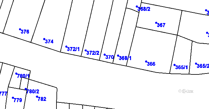 Parcela st. 370 v KÚ Komín, Katastrální mapa