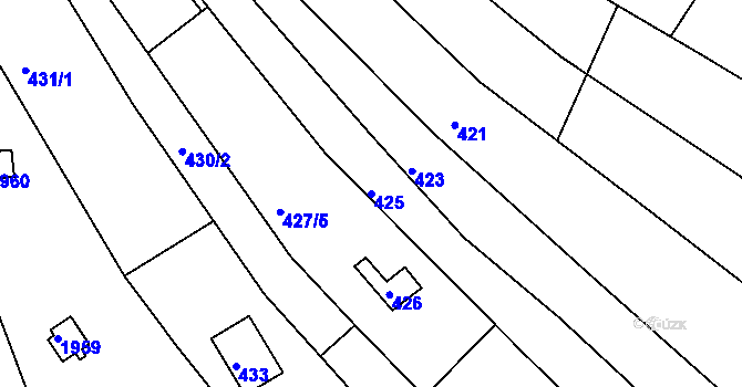 Parcela st. 425 v KÚ Komín, Katastrální mapa