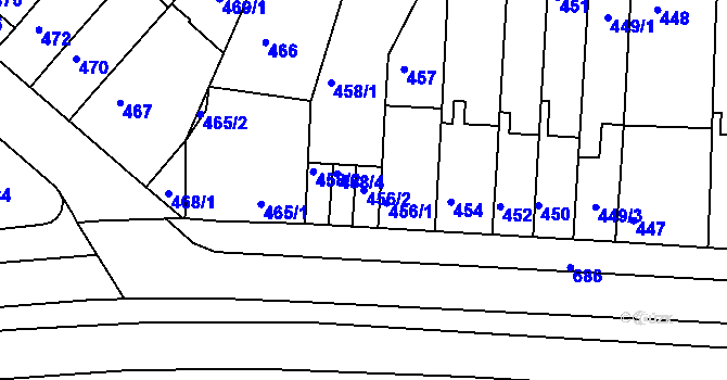 Parcela st. 456/2 v KÚ Komín, Katastrální mapa