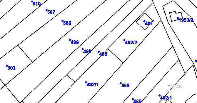 Parcela st. 495 v KÚ Komín, Katastrální mapa
