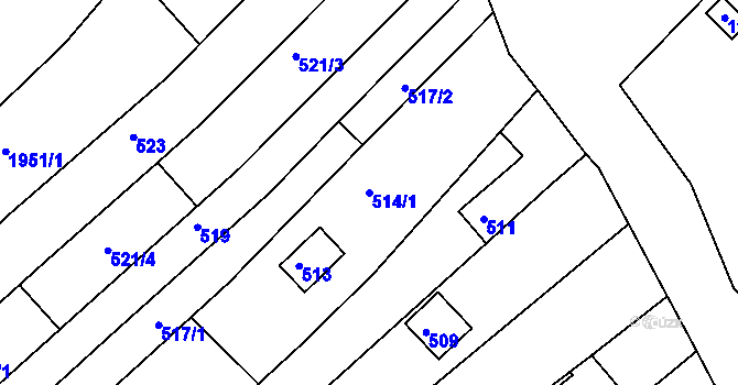 Parcela st. 514/1 v KÚ Komín, Katastrální mapa