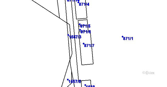 Parcela st. 871/7 v KÚ Komín, Katastrální mapa