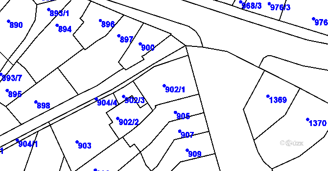 Parcela st. 902/1 v KÚ Komín, Katastrální mapa