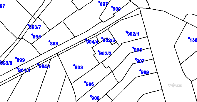 Parcela st. 902/2 v KÚ Komín, Katastrální mapa