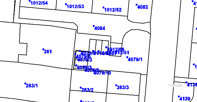 Parcela st. 1012/67 v KÚ Komín, Katastrální mapa