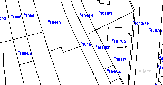 Parcela st. 1015 v KÚ Komín, Katastrální mapa