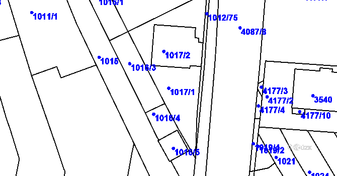 Parcela st. 1017/1 v KÚ Komín, Katastrální mapa