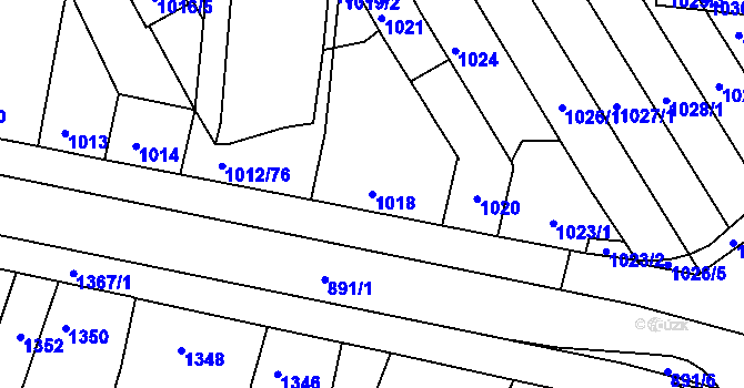 Parcela st. 1018 v KÚ Komín, Katastrální mapa