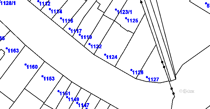 Parcela st. 1124 v KÚ Komín, Katastrální mapa