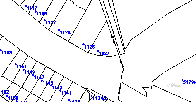 Parcela st. 1127 v KÚ Komín, Katastrální mapa