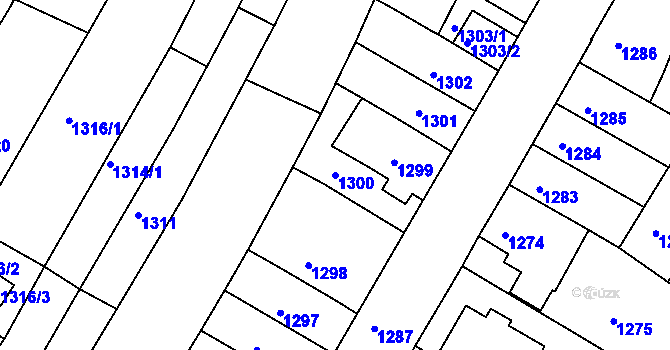 Parcela st. 1300 v KÚ Komín, Katastrální mapa