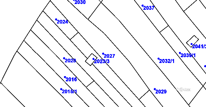 Parcela st. 2027 v KÚ Komín, Katastrální mapa