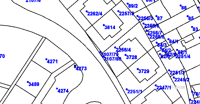Parcela st. 2107/79 v KÚ Komín, Katastrální mapa