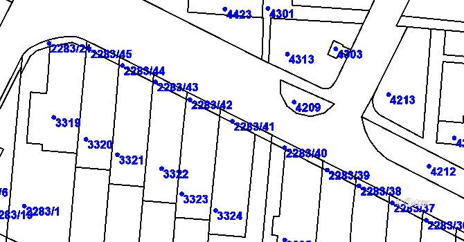 Parcela st. 2283/41 v KÚ Komín, Katastrální mapa