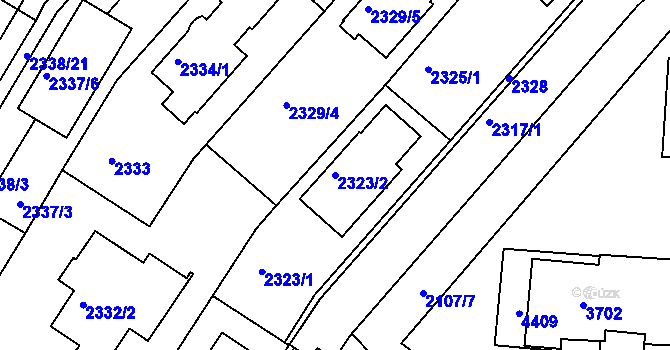 Parcela st. 2323/2 v KÚ Komín, Katastrální mapa