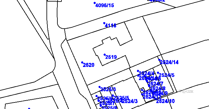 Parcela st. 2519 v KÚ Komín, Katastrální mapa