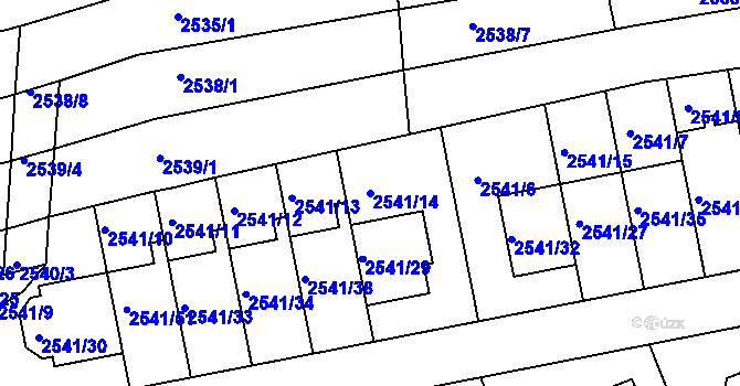 Parcela st. 2541/14 v KÚ Komín, Katastrální mapa
