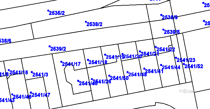 Parcela st. 2541/19 v KÚ Komín, Katastrální mapa