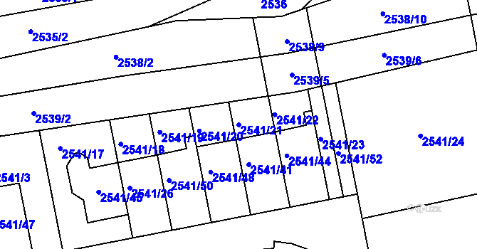 Parcela st. 2541/21 v KÚ Komín, Katastrální mapa