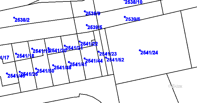 Parcela st. 2541/23 v KÚ Komín, Katastrální mapa