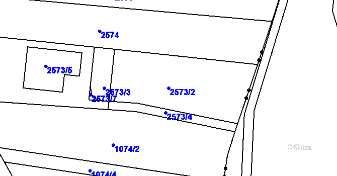 Parcela st. 2573/2 v KÚ Komín, Katastrální mapa