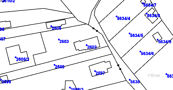 Parcela st. 2602 v KÚ Komín, Katastrální mapa