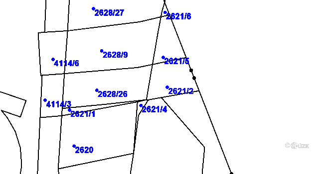 Parcela st. 2621/2 v KÚ Komín, Katastrální mapa