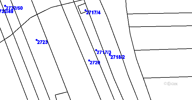 Parcela st. 2717/3 v KÚ Komín, Katastrální mapa