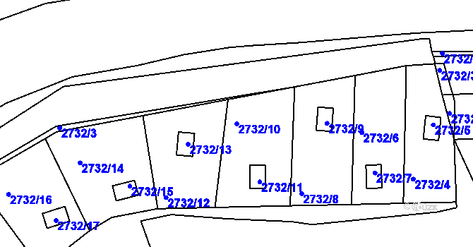 Parcela st. 2732/10 v KÚ Komín, Katastrální mapa