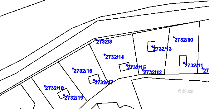 Parcela st. 2732/14 v KÚ Komín, Katastrální mapa