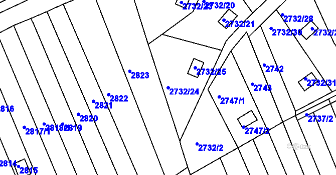 Parcela st. 2732/24 v KÚ Komín, Katastrální mapa