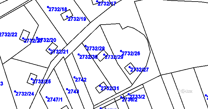 Parcela st. 2732/29 v KÚ Komín, Katastrální mapa