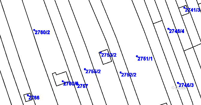 Parcela st. 2753/2 v KÚ Komín, Katastrální mapa