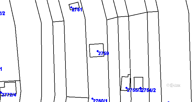 Parcela st. 2759 v KÚ Komín, Katastrální mapa