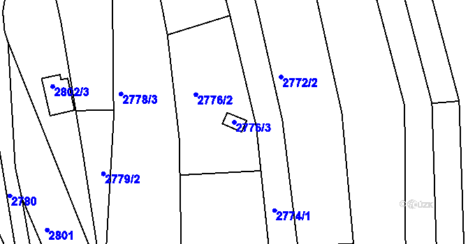 Parcela st. 2776/3 v KÚ Komín, Katastrální mapa