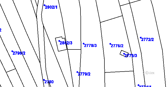 Parcela st. 2778/3 v KÚ Komín, Katastrální mapa